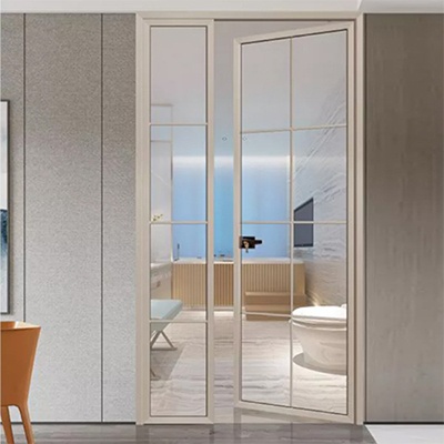 Butt Hinged Inward or Outward Swing Aluminum Glass Door with Sidelight