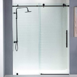 Barn Door Style Glass Shower Enclosure